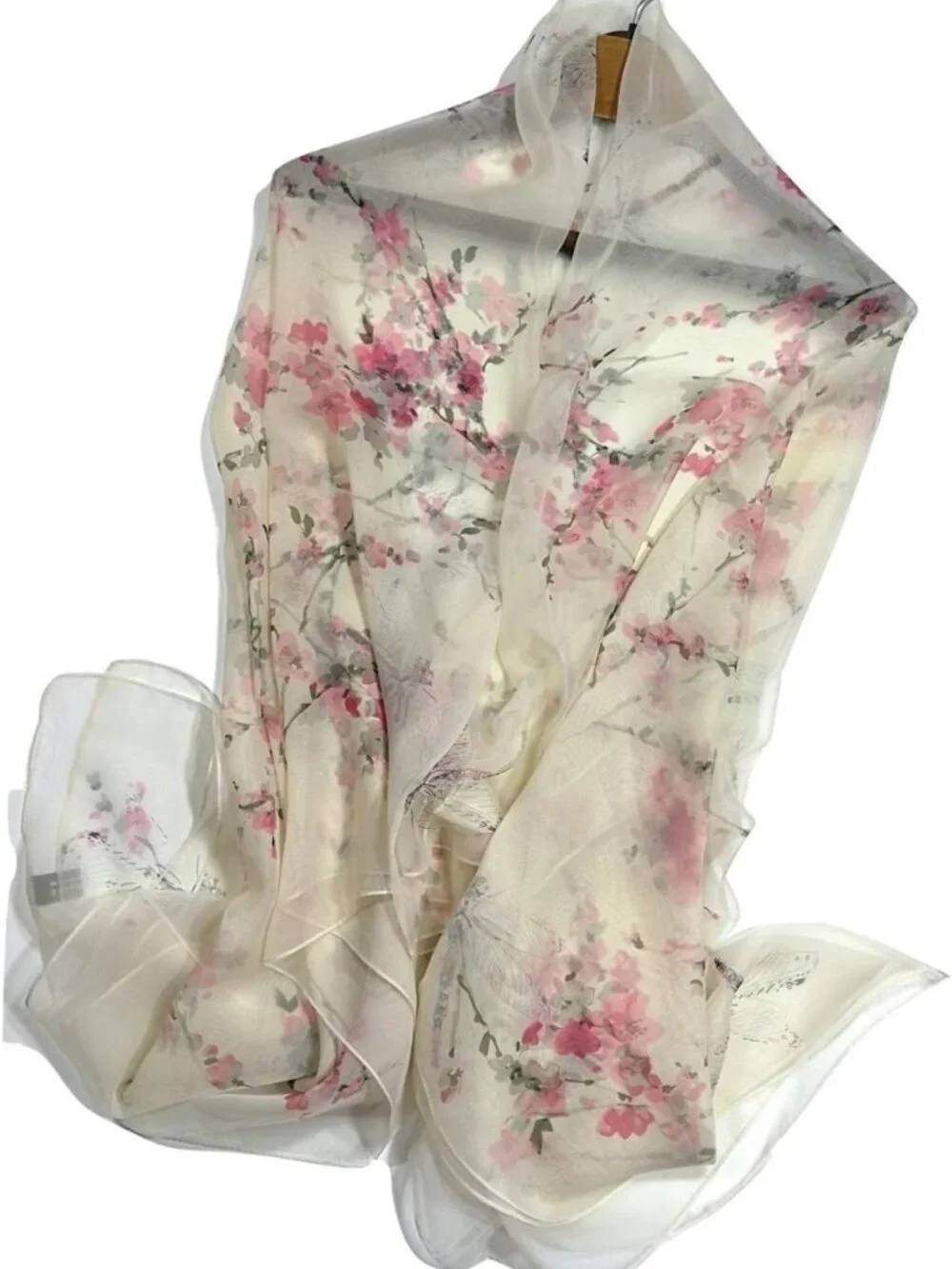 Super Large Floral Silk Feel Scarf for Women - Perfect Gift in Elegant Box